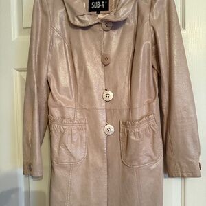 SUB-R EUROPEAN GLITTER LEATHER LIGHT COAT, SIZE 38/ US 6